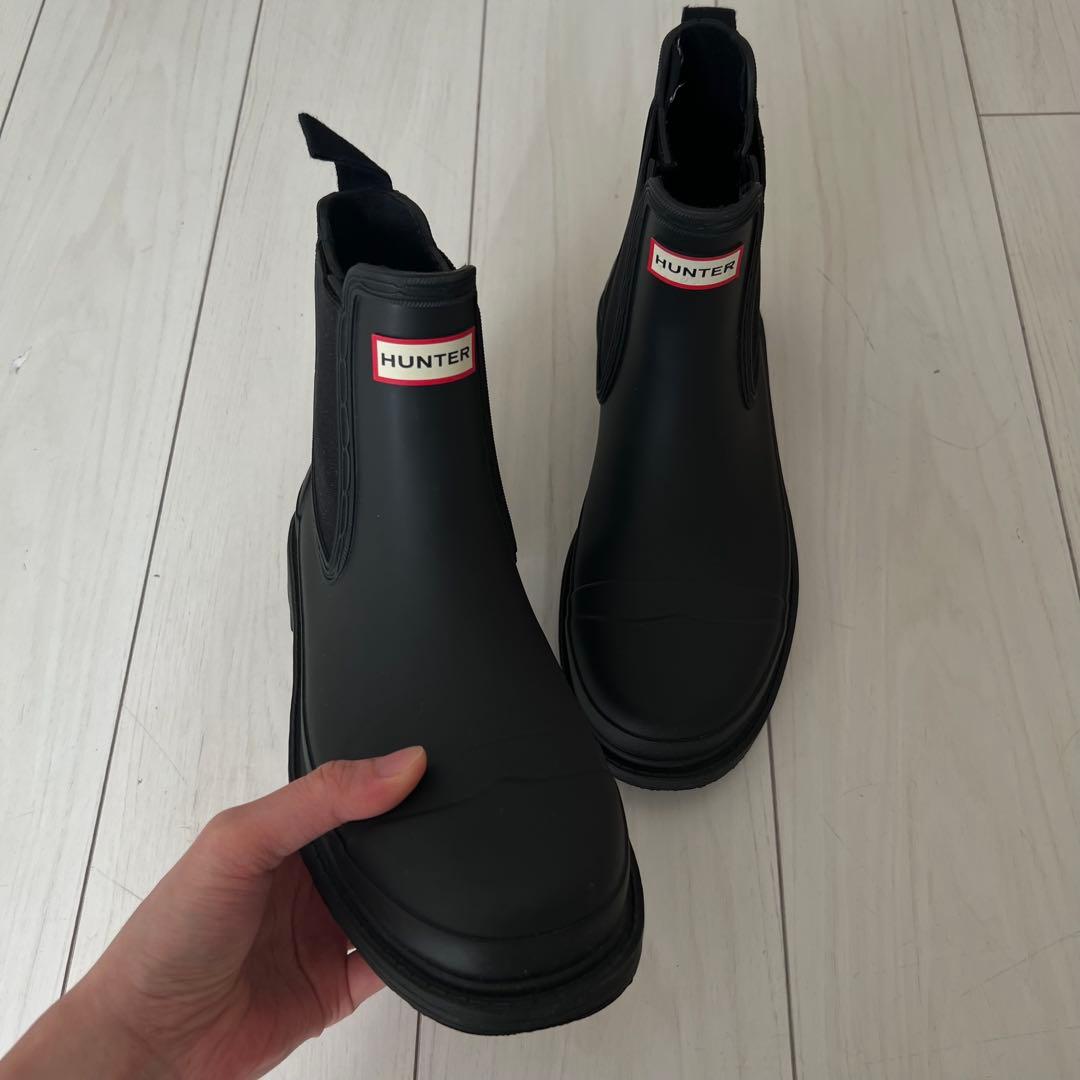 HUNTER ブラック コマンドチェルシーブーツ UK6/EU39/US8