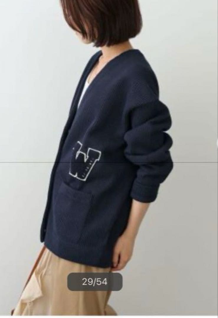 スローブイエナ　Jersey college カーディガン　ネイビー