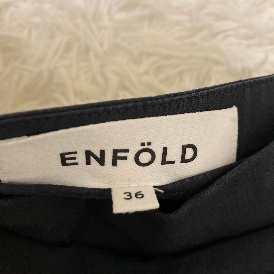 ENFOLD エンフォルド　ワイドパンツ　ガウチョパンツ　ネイビー　サイズ36