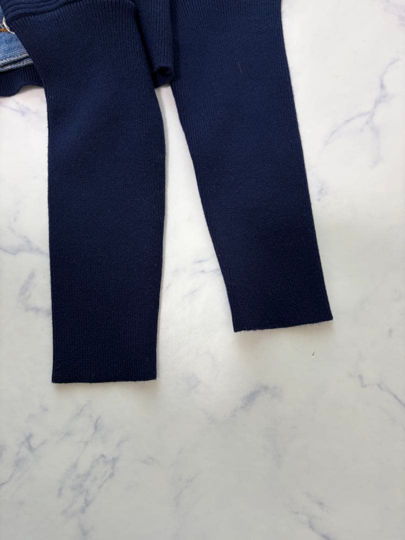 DOUBLE STANDARD CLOTHING デニムドッキングニットカーデ