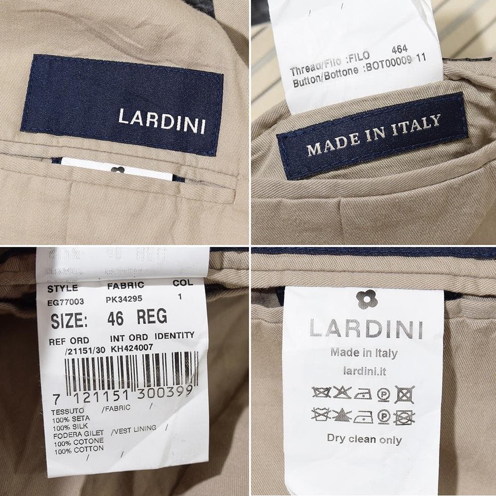 イタリア製 ラルディーニ LARDINI シルク ベスト ジレ 46 ベージュ
