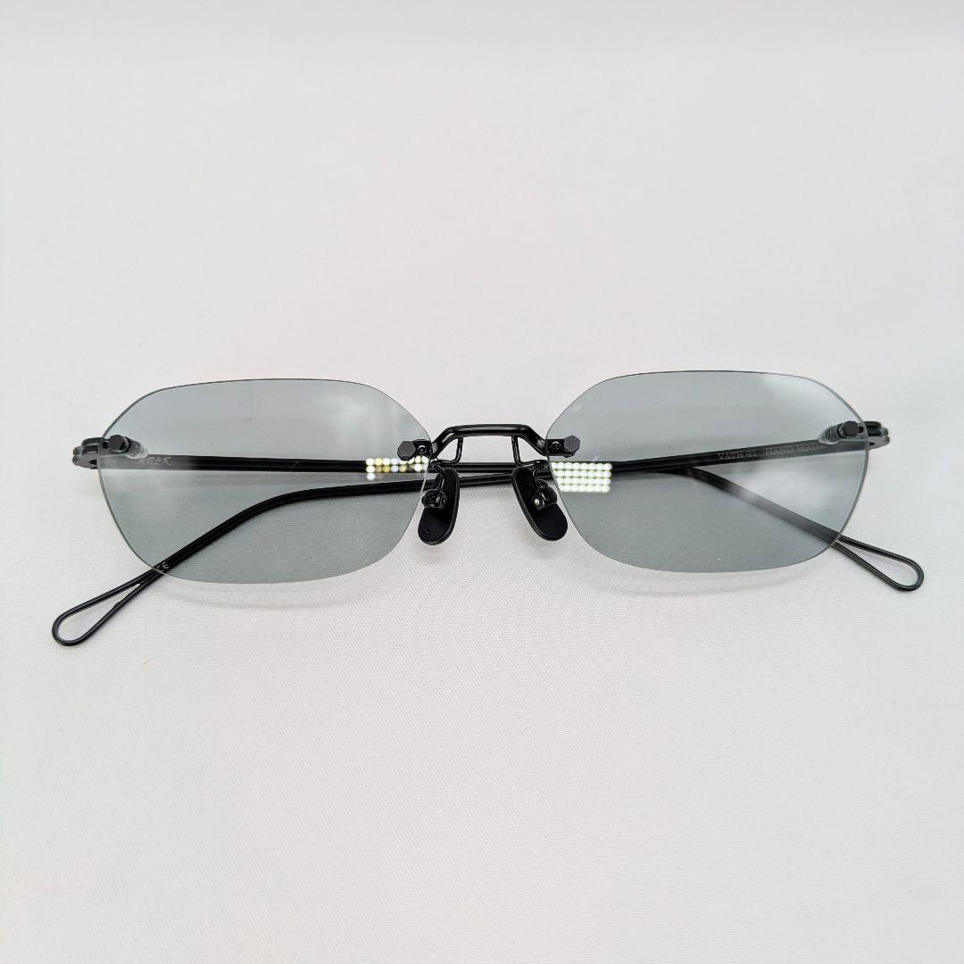 美品 ADSR VATH 01 サングラス エーディーエスアール リムレス 黒