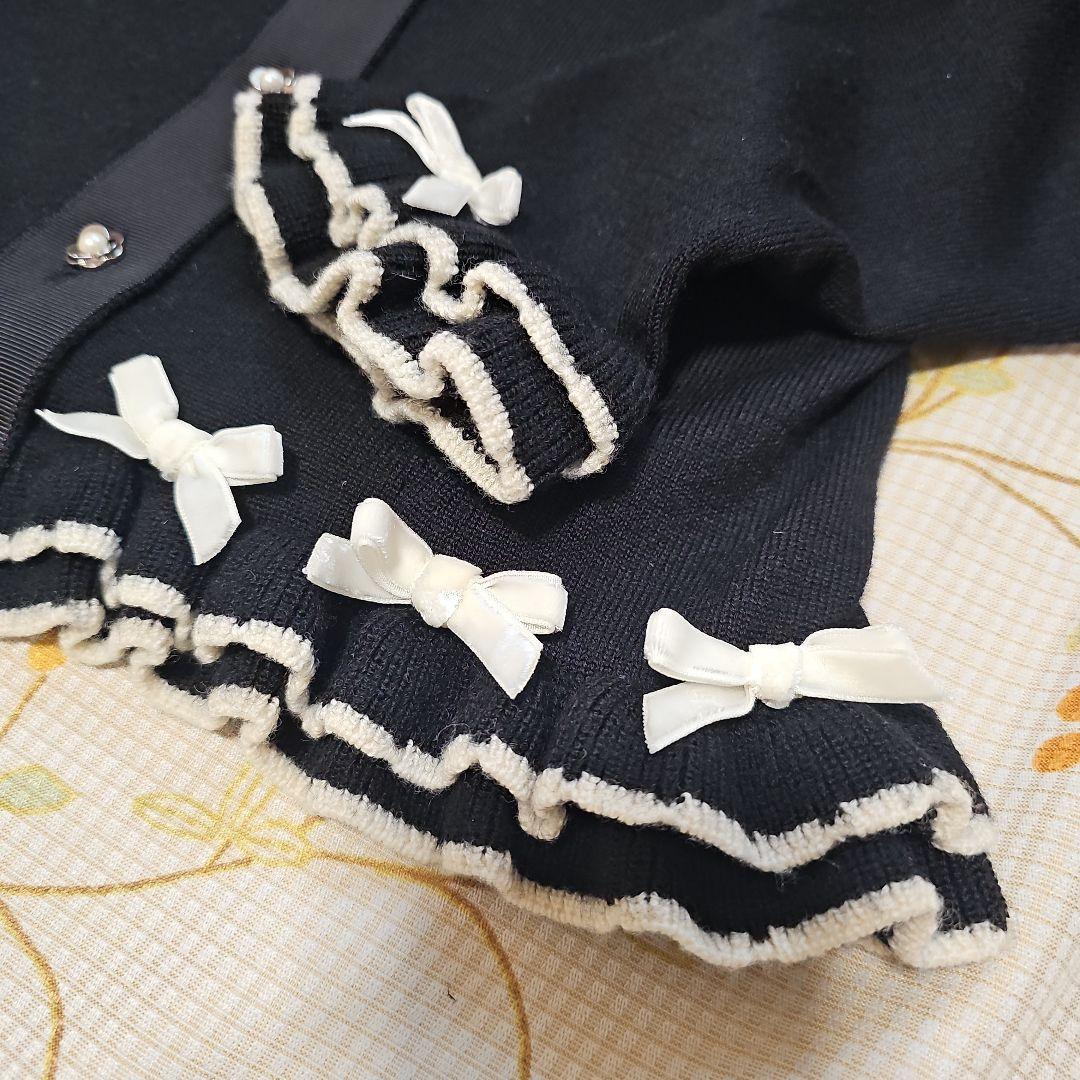 エムズグレイシー♡フリルとリボンいっぱいカーディガン　フラワーボタン