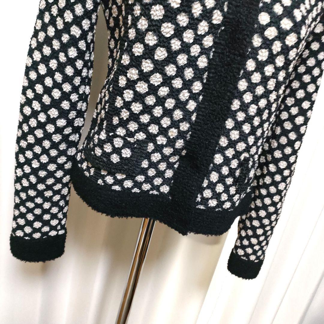 【美品】HIROKO BIS ヒロコビス ドット柄 総プリーツ カーディガン