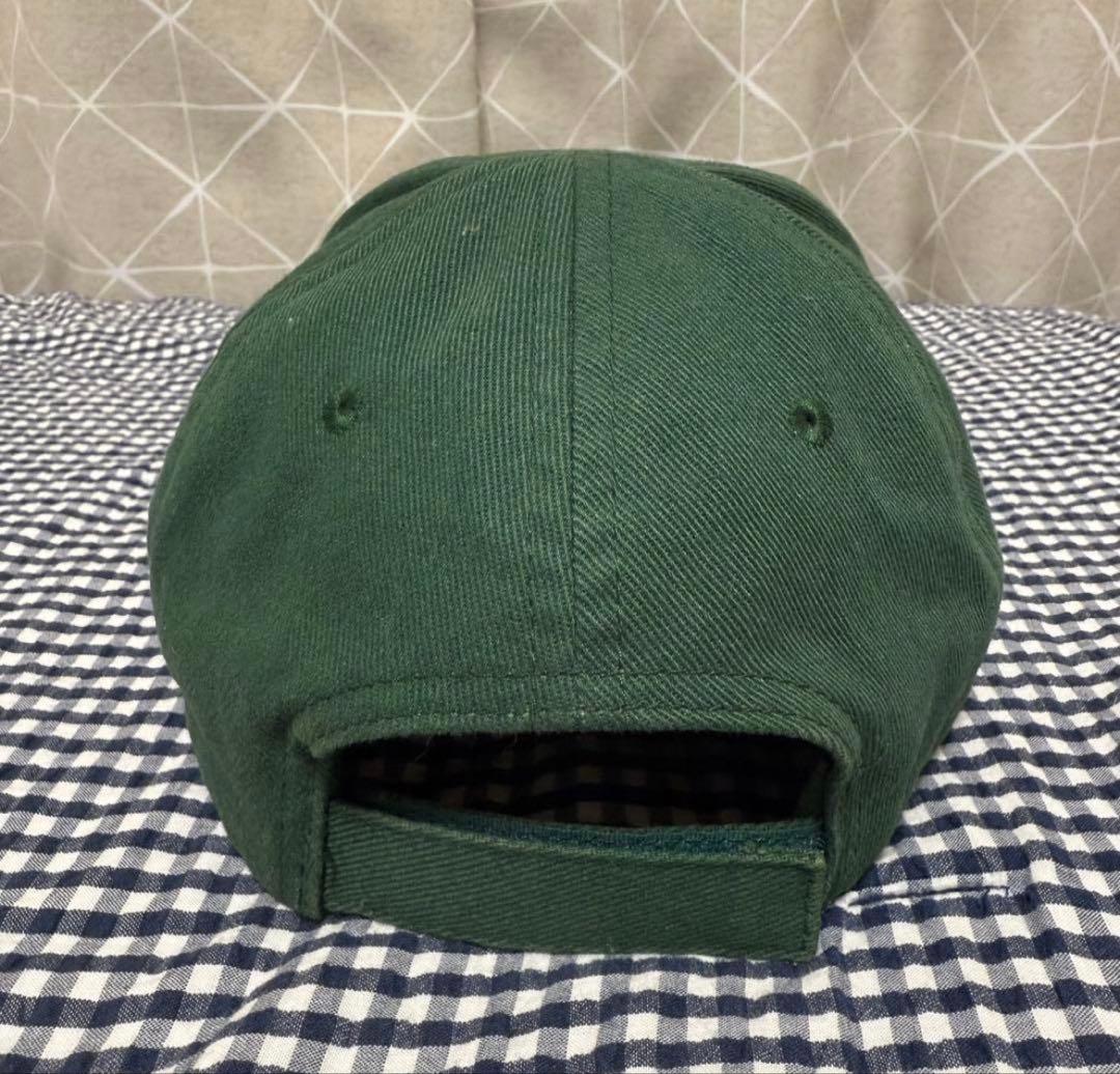【美品】BALENCIAGA バレンシアガ キャップ 帽子 ロゴ刺繍 グリーン