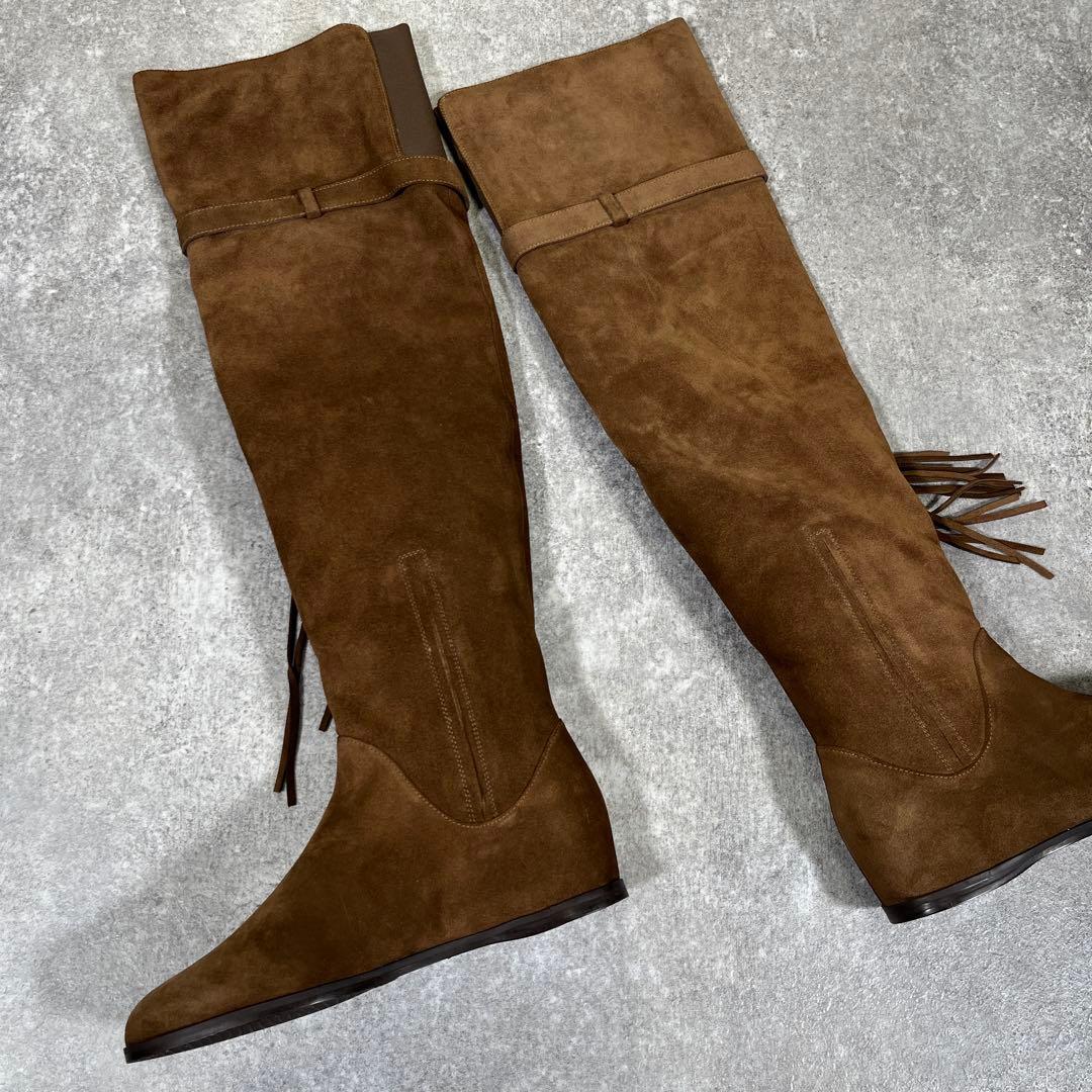 STUART WEITZMAN スエードロングブーツ　ニーハイブーツ　35