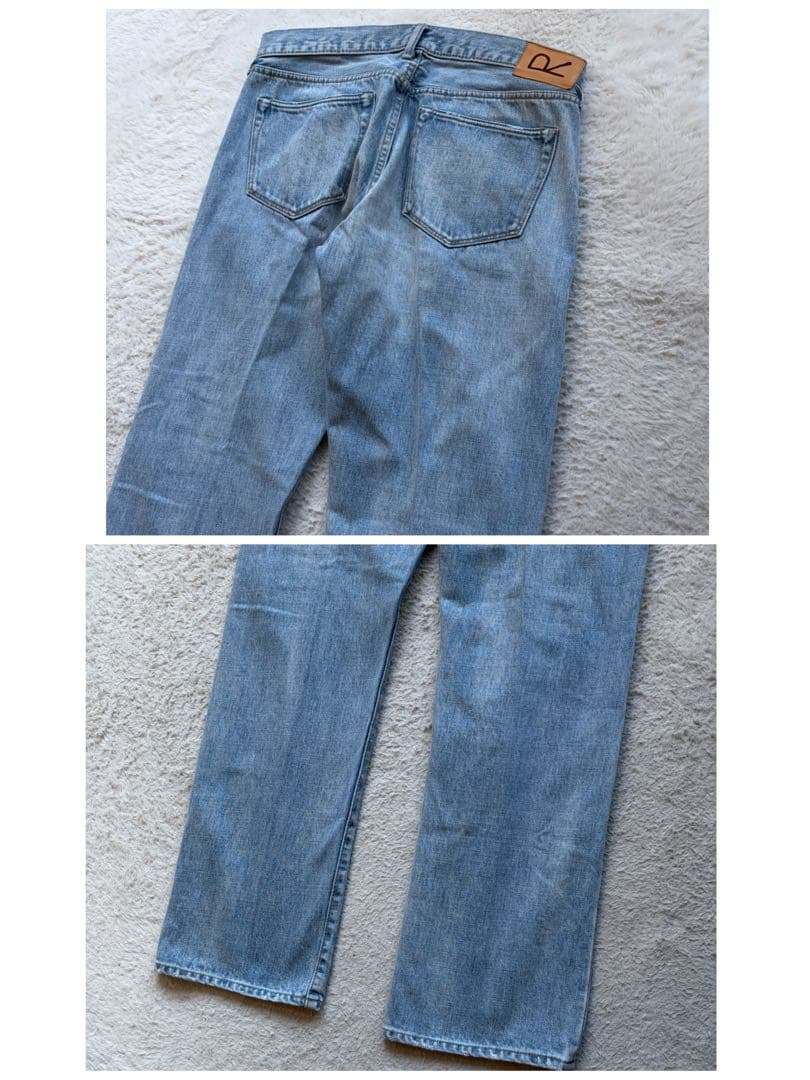 極美品✨45R 風比古デニムの5 あい風加工 刺し子 ブルー 定価7.9万