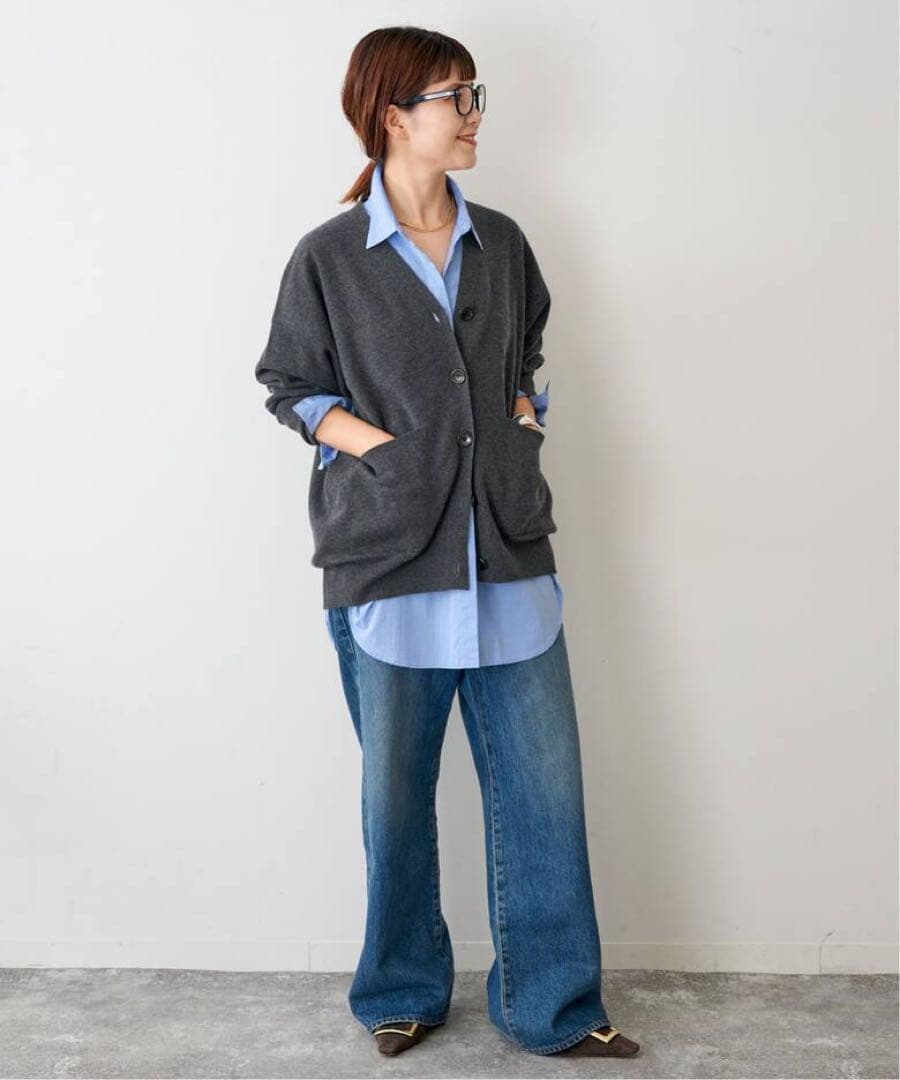 Spick & Span ダブルジャガードビッグカーディガン