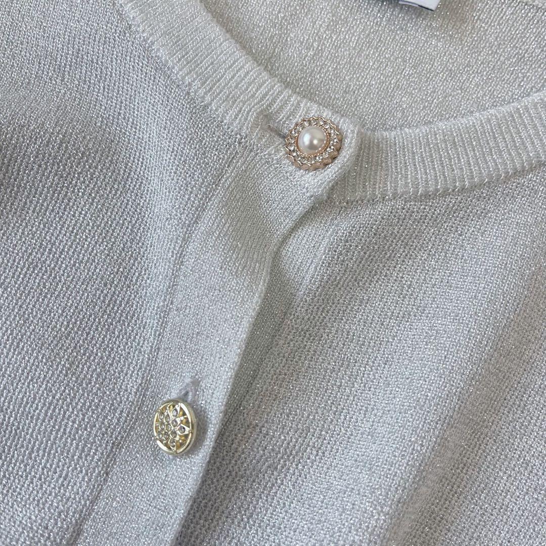 【美品】LOULOU WILLOUGHBY シルバーラメ アンサンブル ビジュー