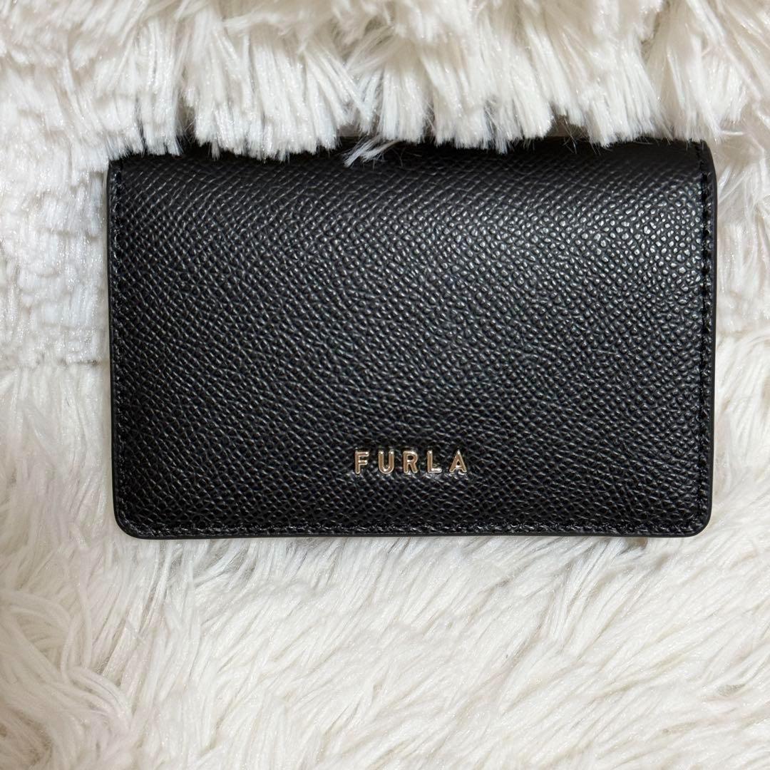 【新品未使用】FURLA フルラ ブラック 黒 名刺入れ レザー カードケース