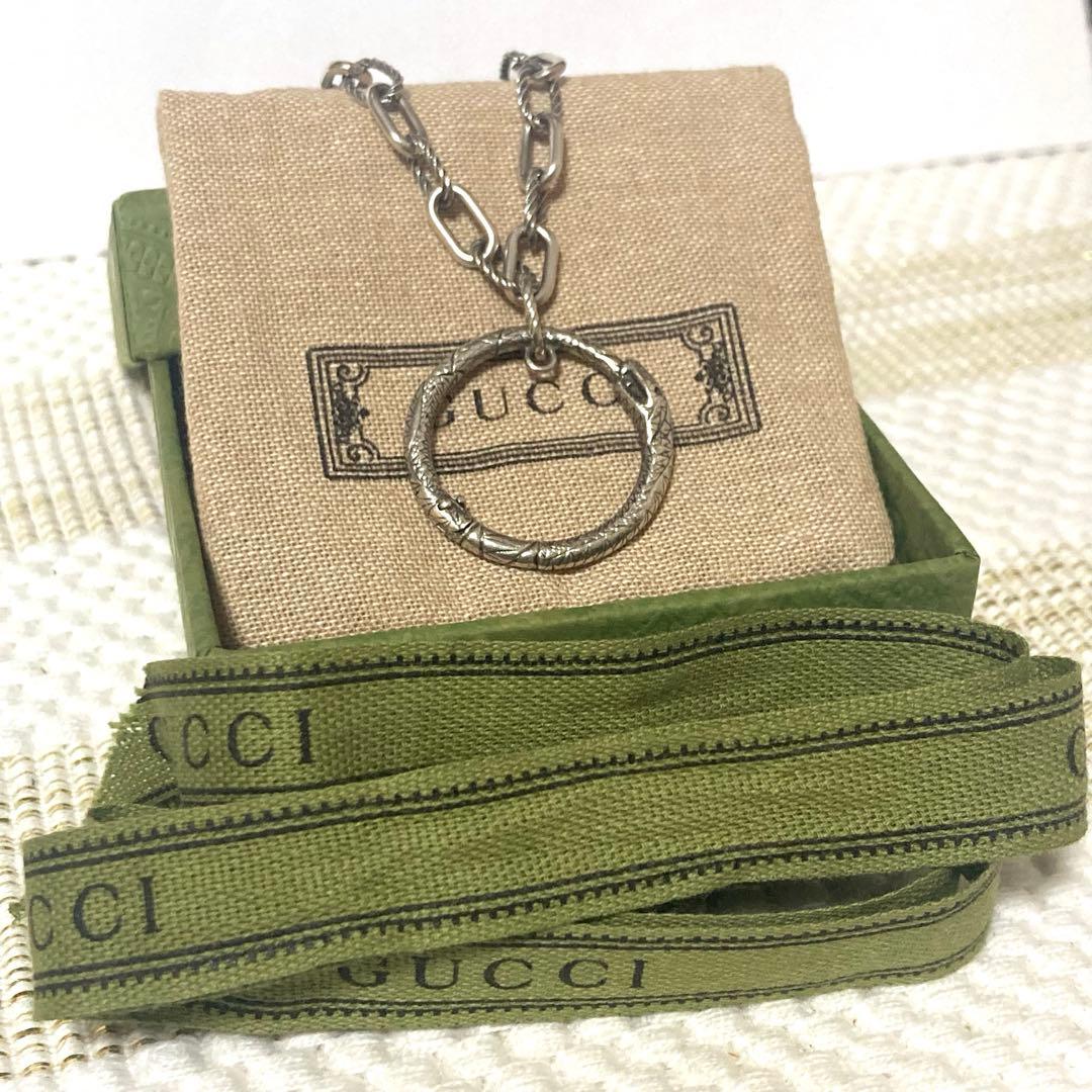 GUCCI グッチ ウロボロス 約61cm シルバー ネックレス