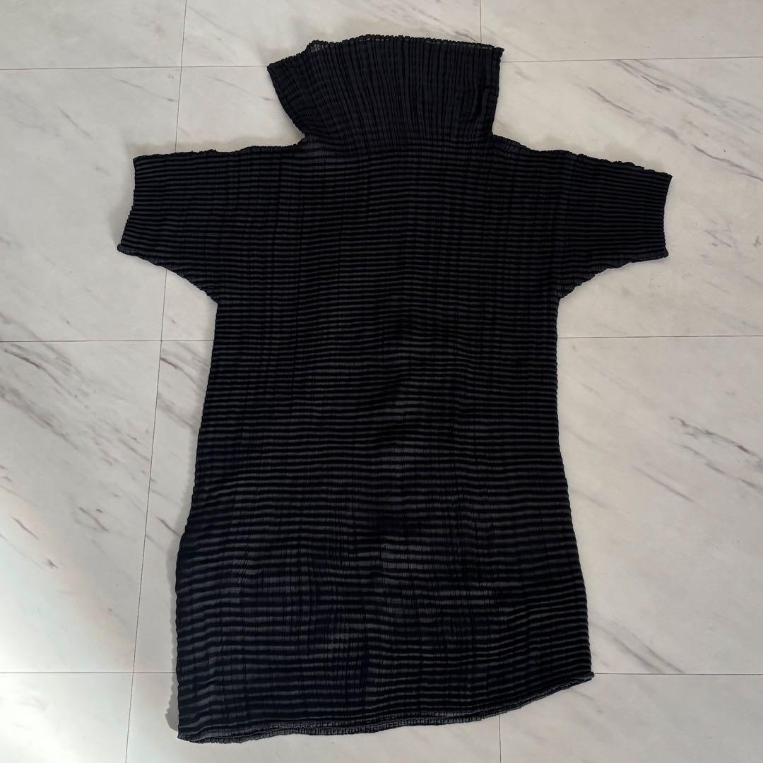 ISSEY MIYAKE /イッセイミヤケ プリーツ 半袖 カットソー M 黒