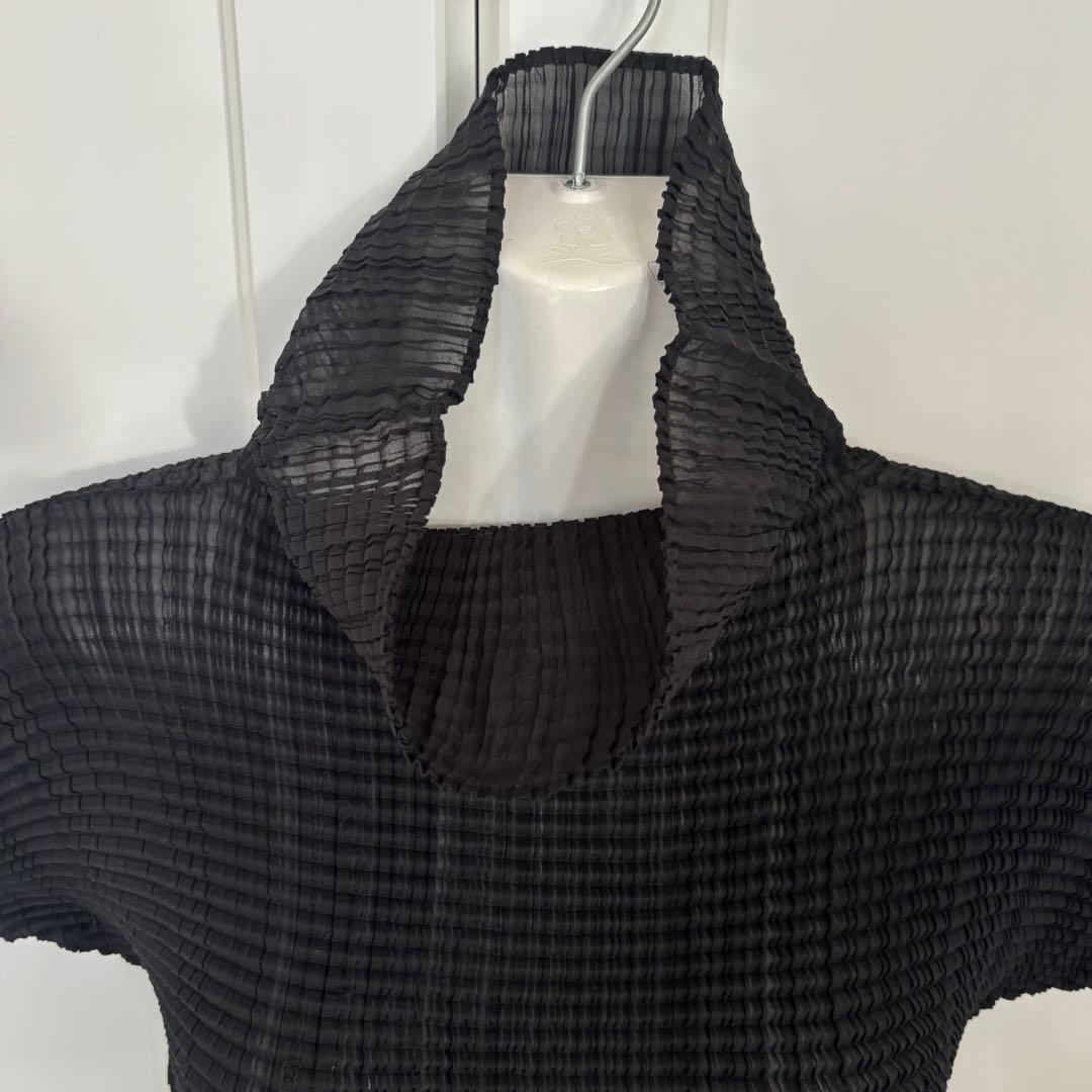 ISSEY MIYAKE /イッセイミヤケ プリーツ 半袖 カットソー M 黒