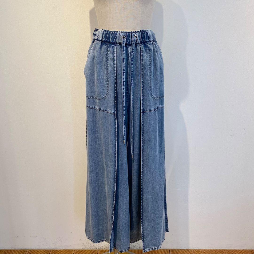 新品タグ付 シニカル テンセル デニム パンツ ブルー フリーサイズ Mal.