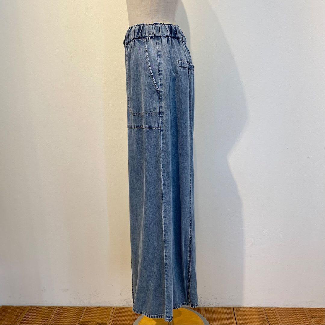 新品タグ付 シニカル テンセル デニム パンツ ブルー フリーサイズ Mal.