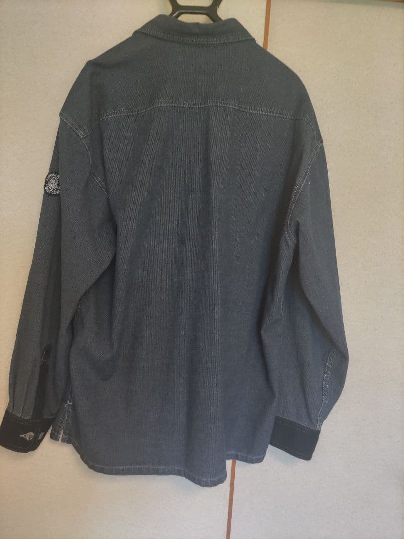 美品 SINACOVA ワッペン　異素材　切替　長袖シャツ　ジャケット