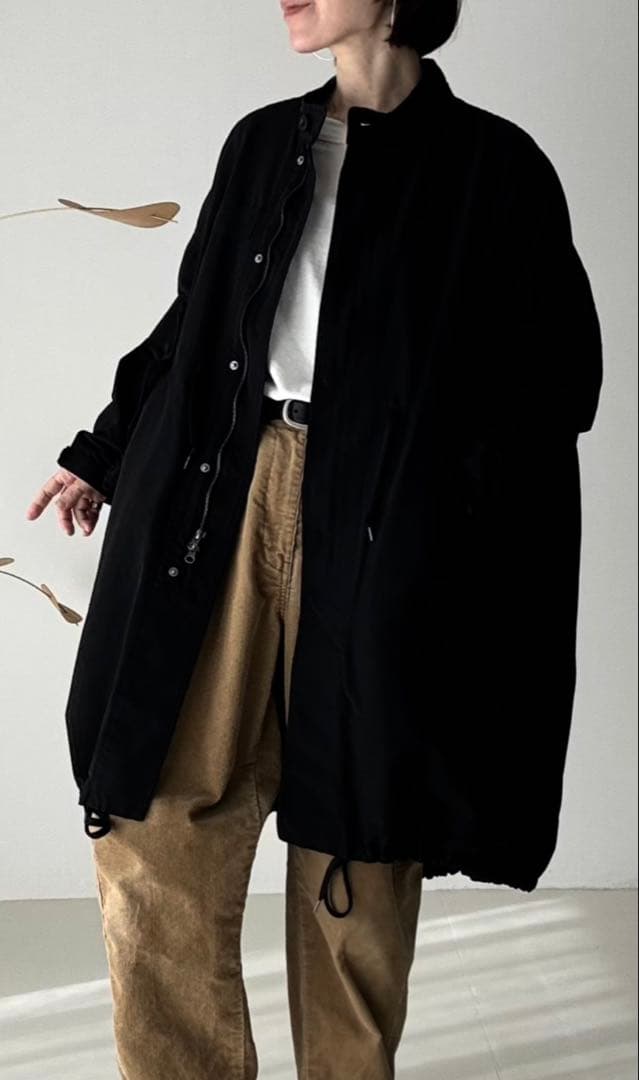 ジャケット・アウター argue COTTON NYLON M-65 HALF COAT BLACK