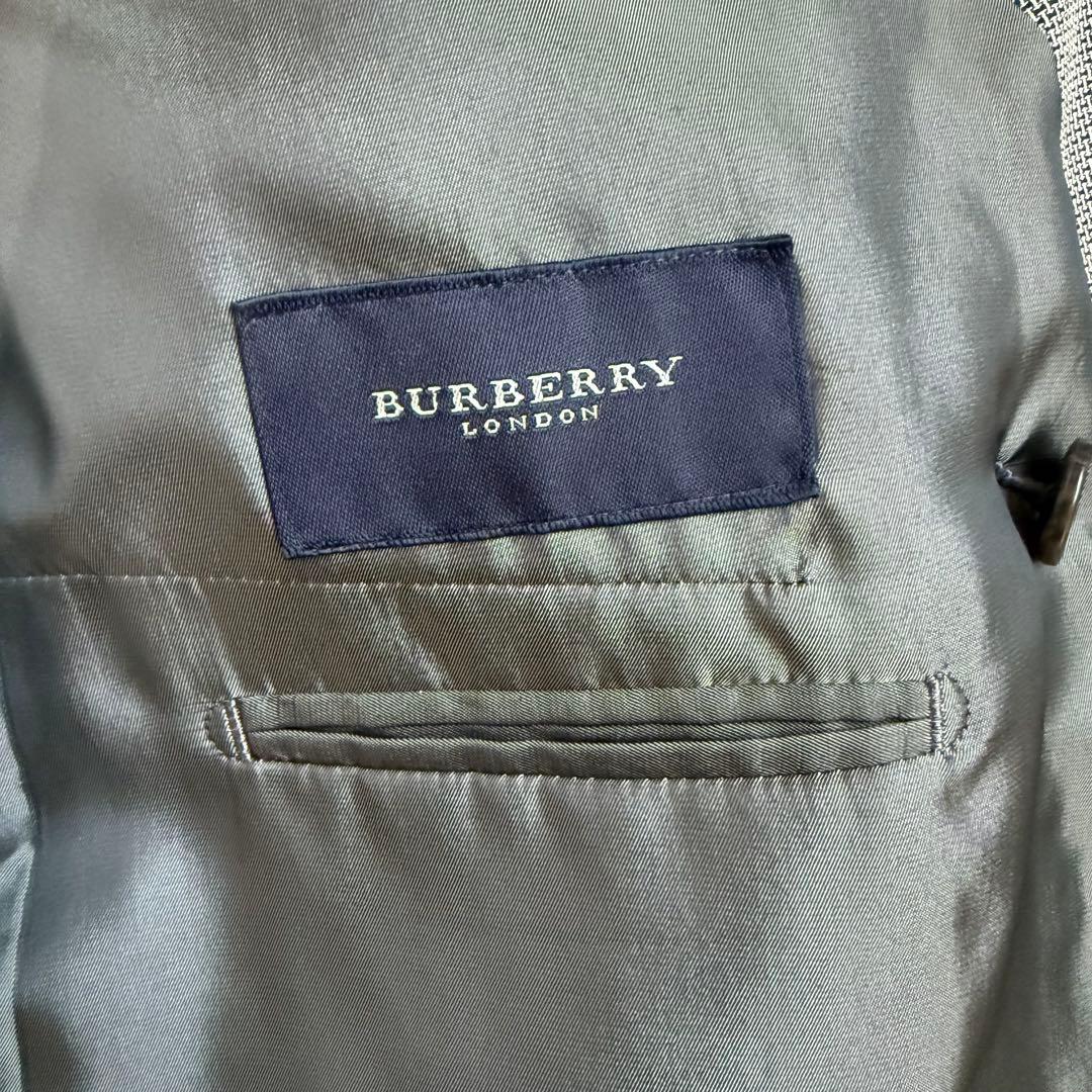 極美品☆BURBERRY LONDON/ダブル/テーラード/銀ボタン/モヘア/絹