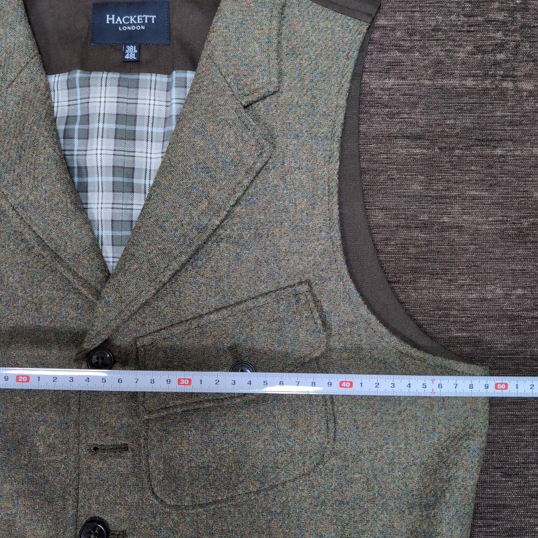 HACKETT LONDON ウールベスト 38L オリーブ新品（Mサイズ相当）