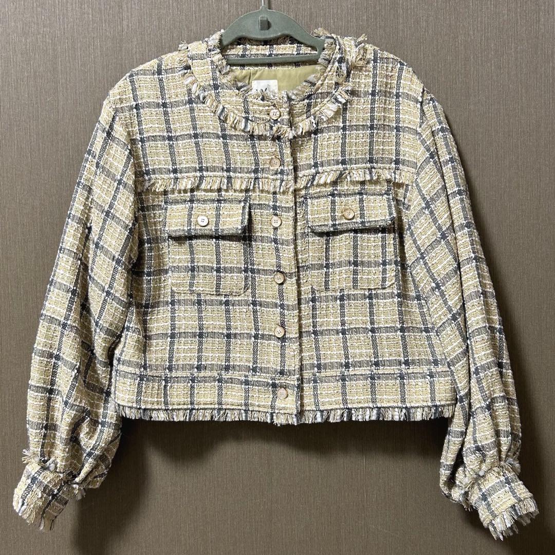 ジャケット・アウター idem tweed lady jacket/tweed flare skirt