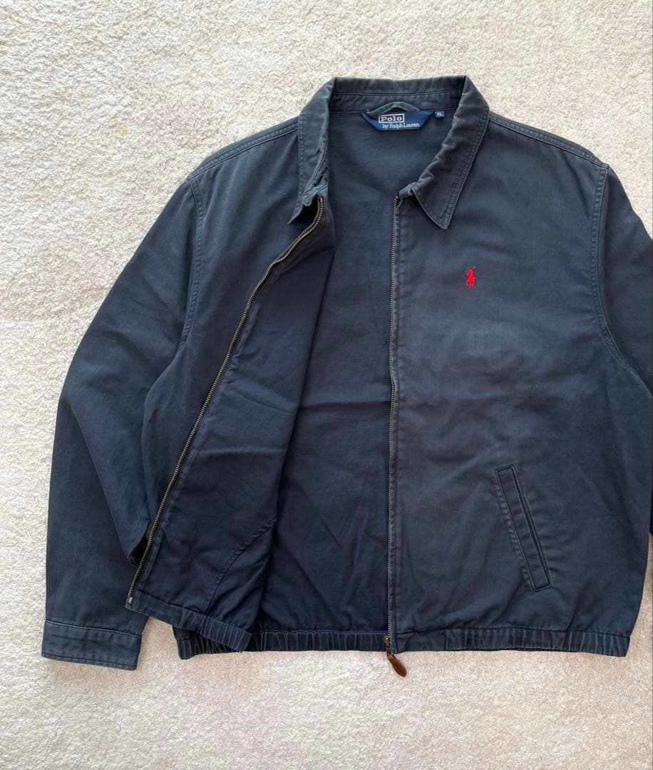 90s Polo Ralph Lauren ハリントンジャケット ネイビー XL