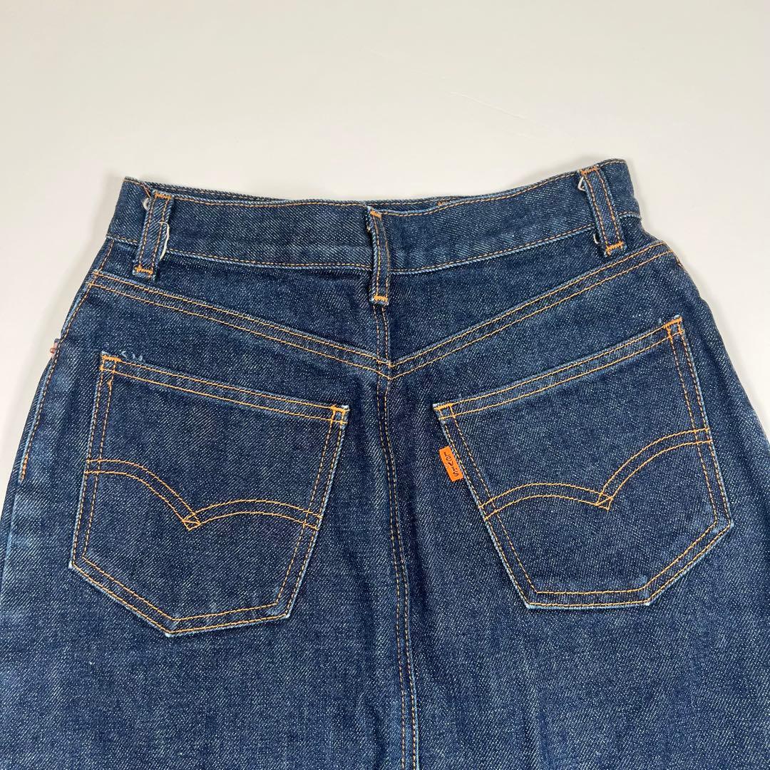 希少オレンジタブ【Levi's】濃紺デニムロングスカート 美シルエット S-M