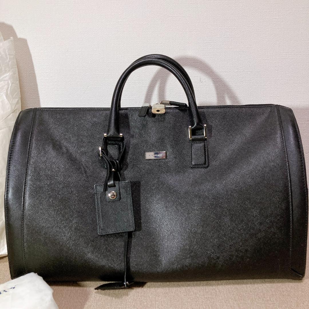 BURBERRY ボストンバッグ サフィアーノ Black