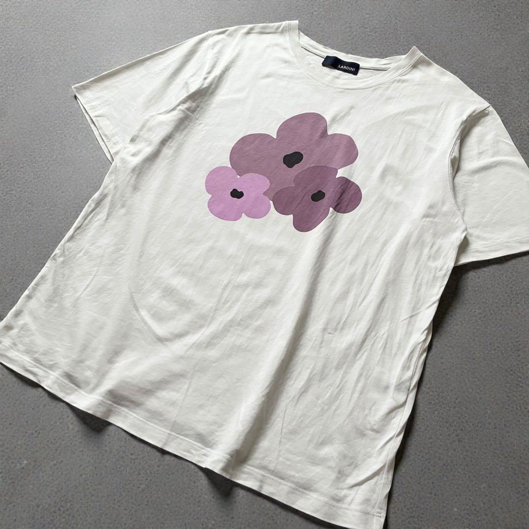 LARDINI フラワープリントTシャツ EPLT03 白 イタリア製 L