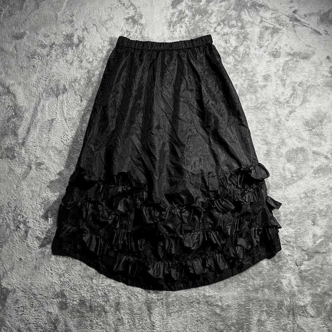 AD2021 22SS エステルフリルスカート 黒