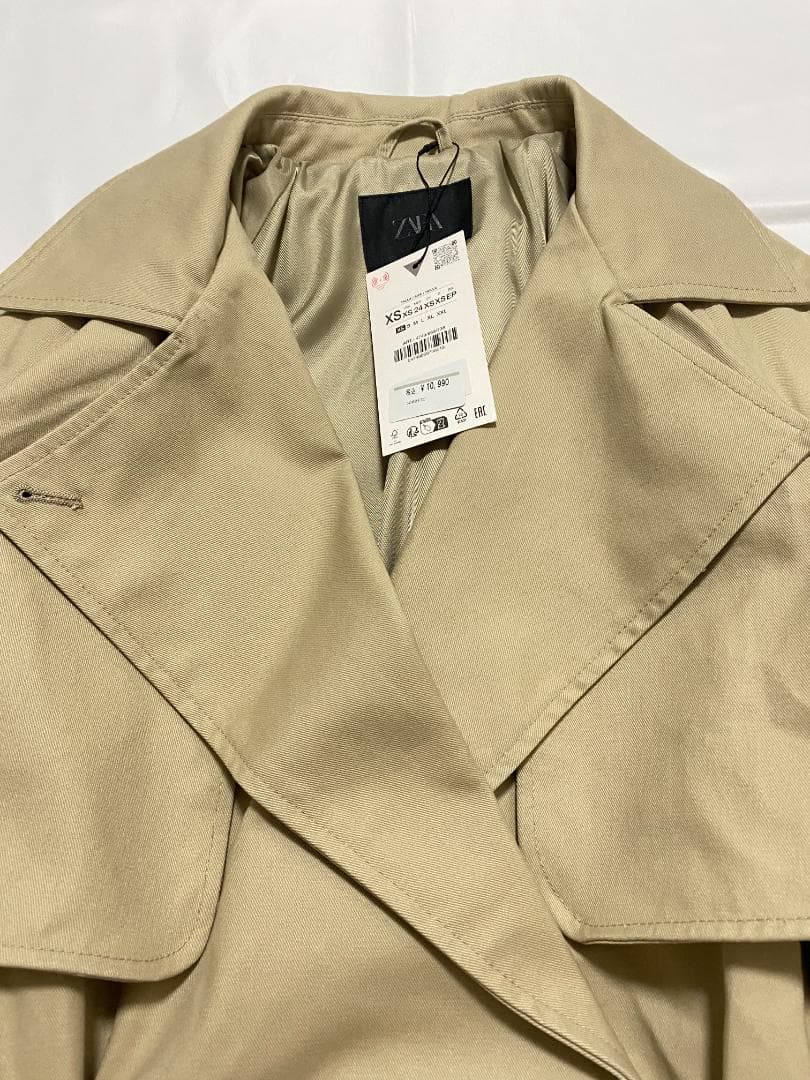 na0＊　新品‼ ZARA ショートバルーントレンチコート コムギ色 XS