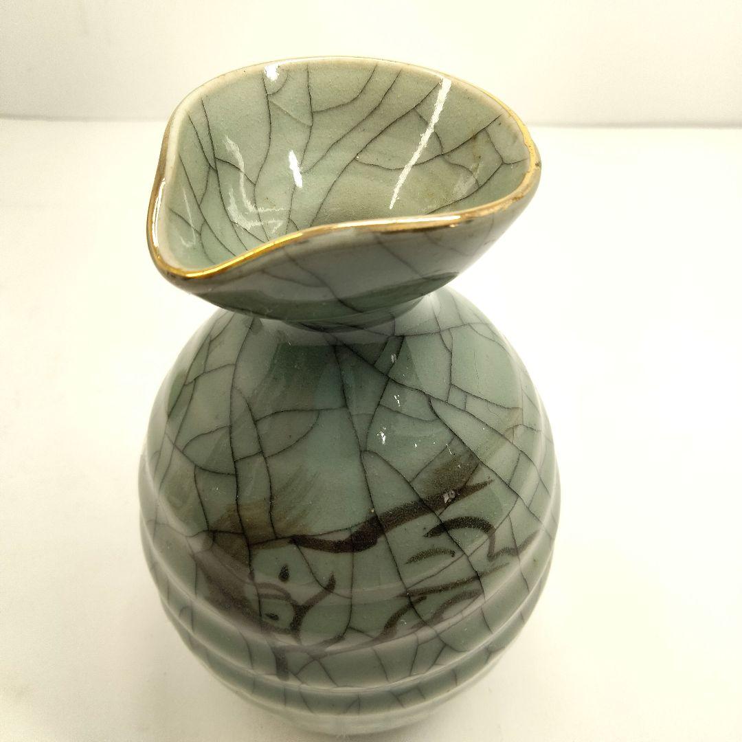 U158 茶碗 徳利 相馬焼 徳利 茶碗 2点 古相馬 跳ね馬 高級時代煎茶道具