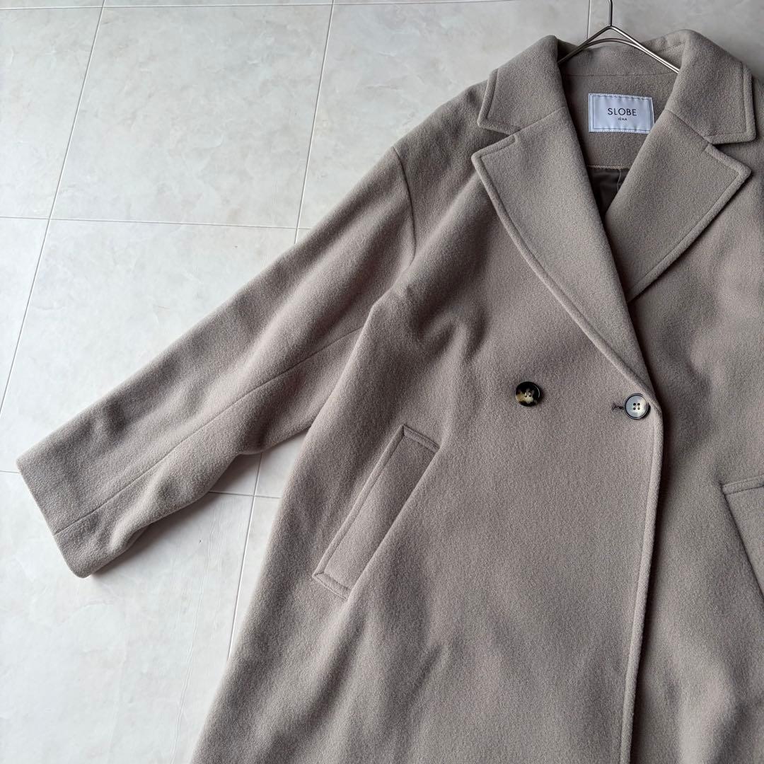 スローブイエナ SLOBE IENA ダブルフェイスウールロングコート38 M