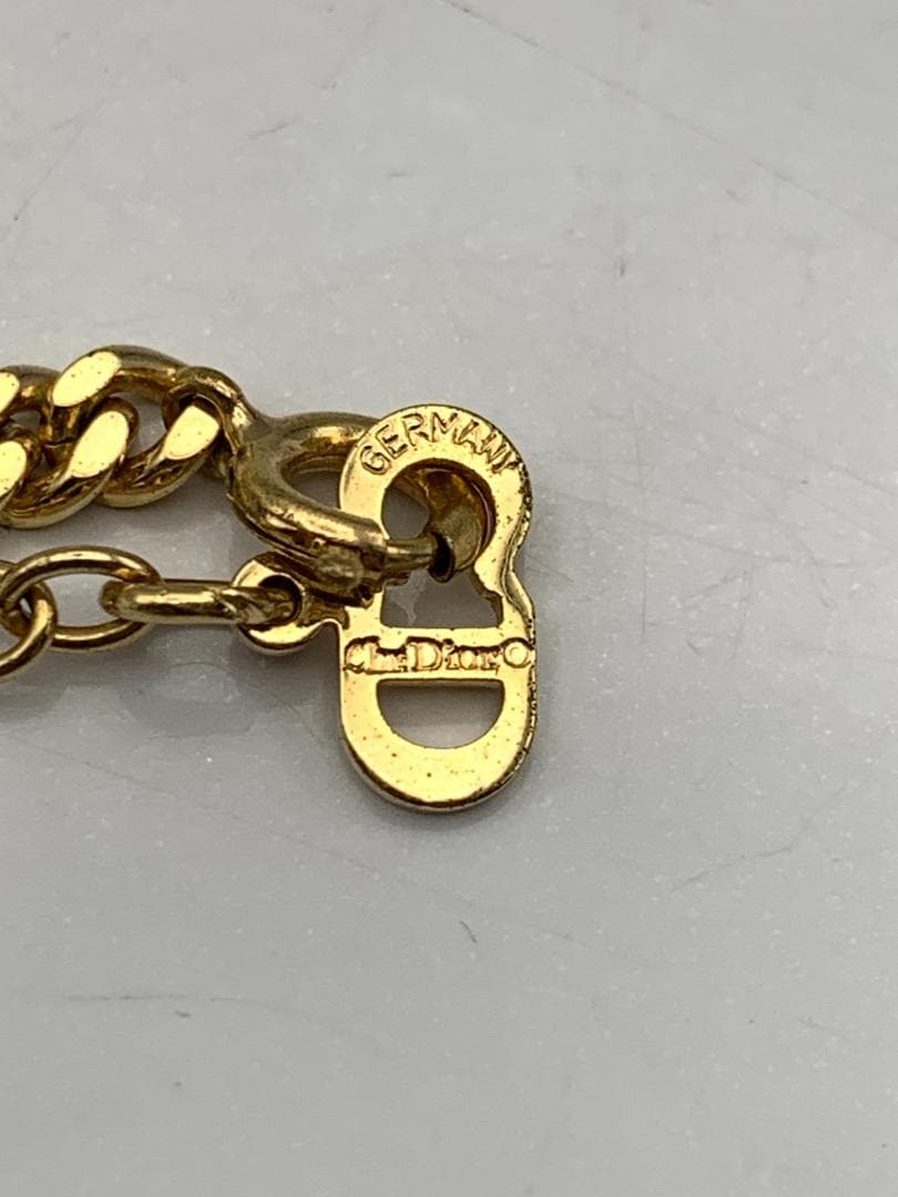Christian Dior　ロゴ付きゴールドチェーンネックレス