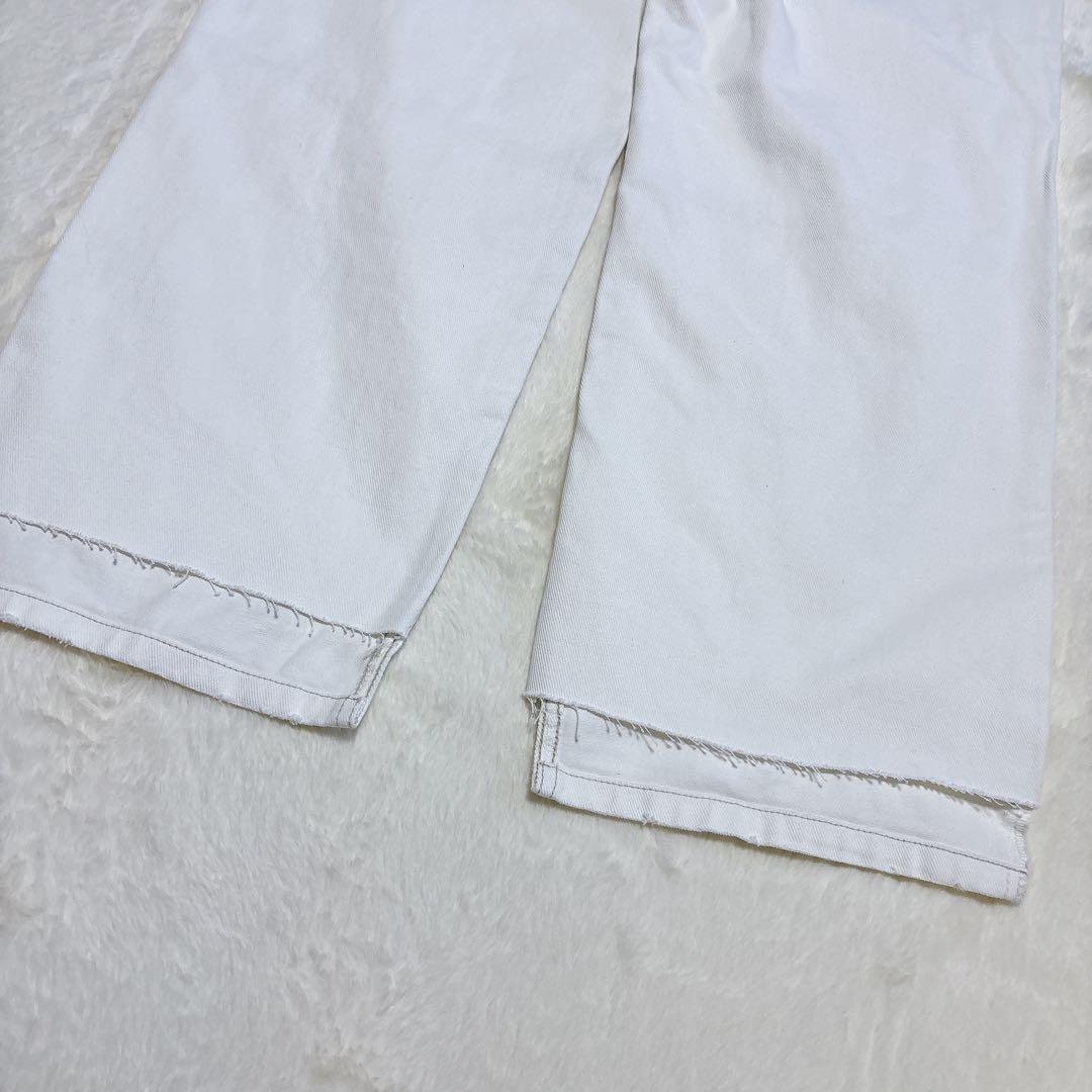 【新品】YENN イエン　デニム　ハイライズ タック ワイド パンツ 白　38