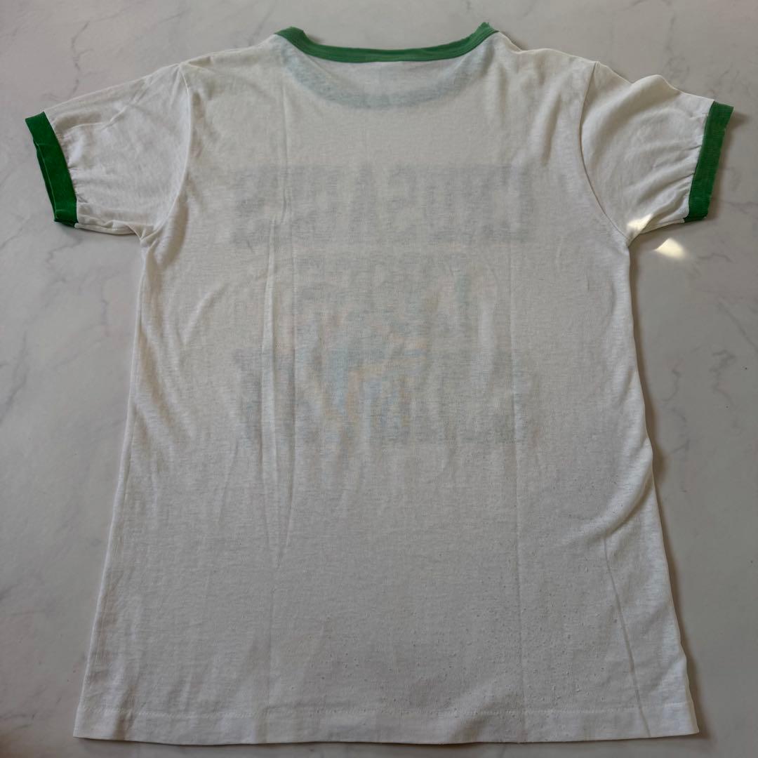 80’s チャンピオン トリコタグ トリムTシャツ 3段プリント M グリーン