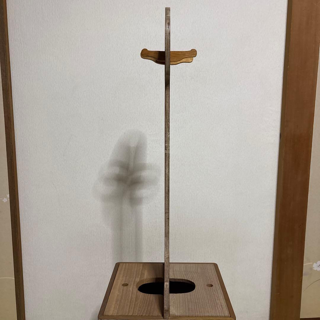 三味線 立て　ケース　スタンド　収納箱　和楽器　弦楽器　保管　引き出し蓋付き2連