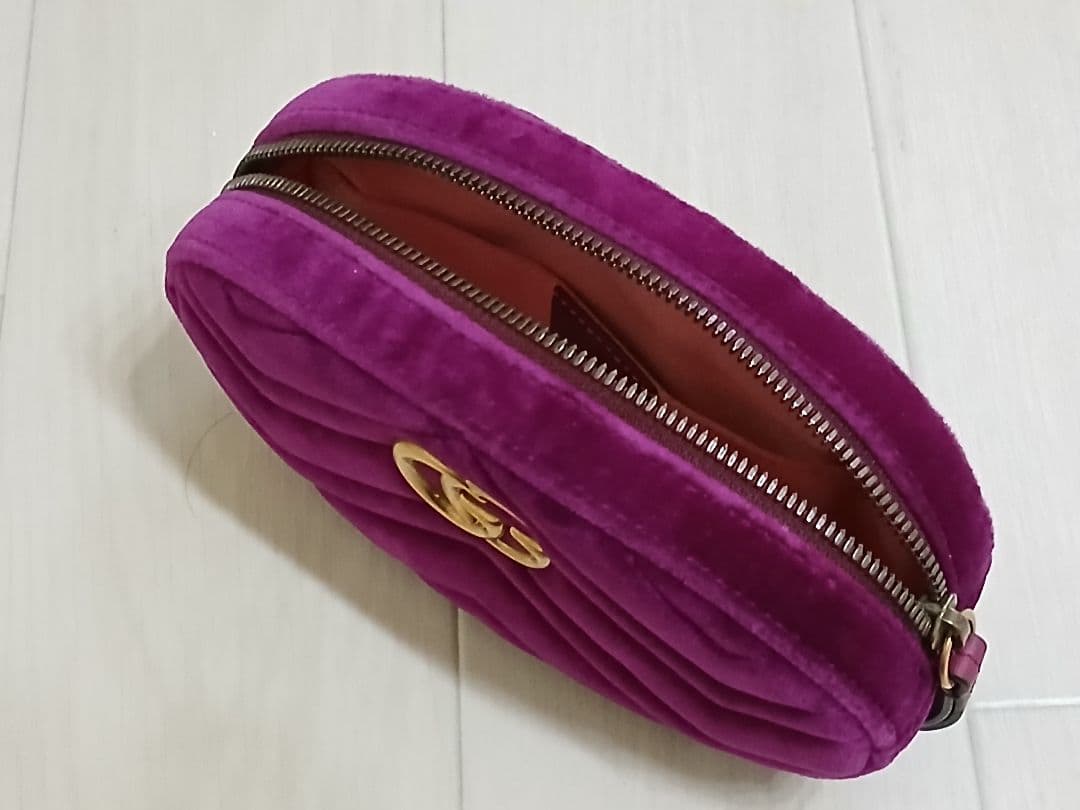 GUCCI グッチ GGマーモント ベルベット ベロア バッグ　パープル