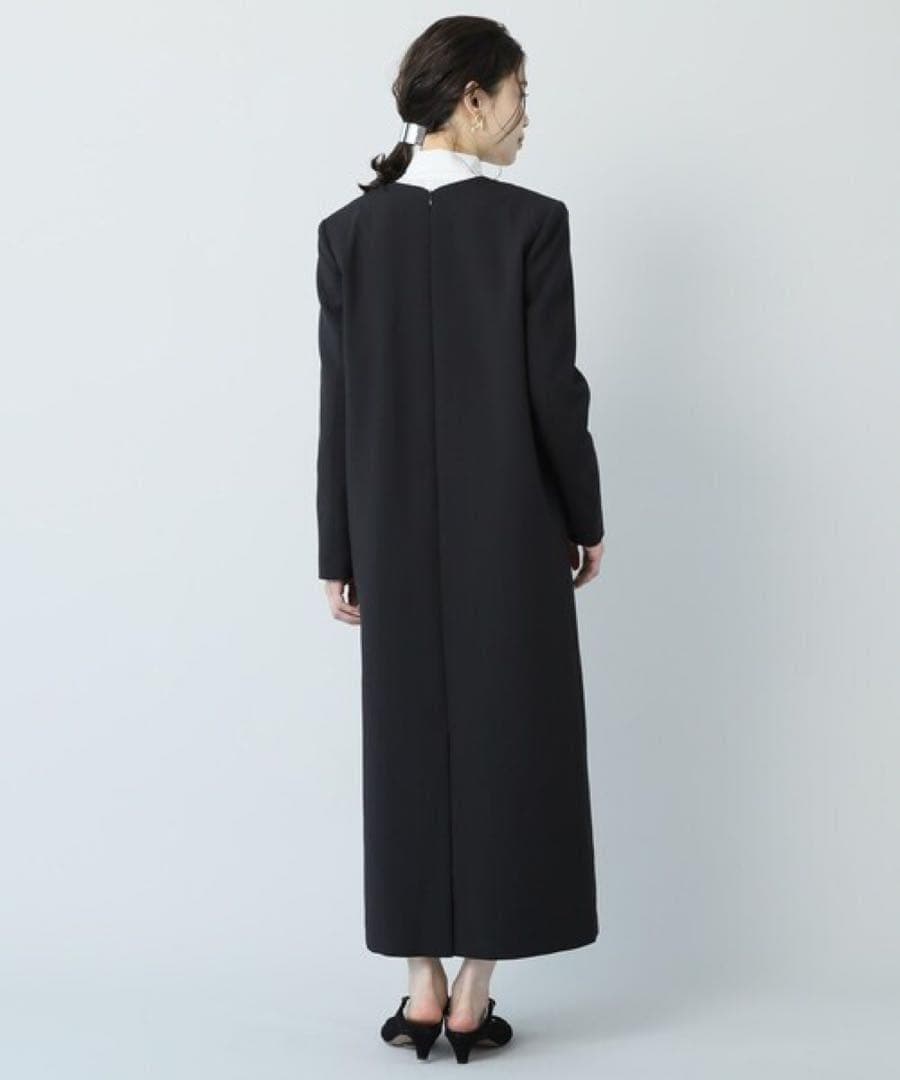 はぁーい　深Vネック光沢サックワンピース フォーマル 定価3.5万円