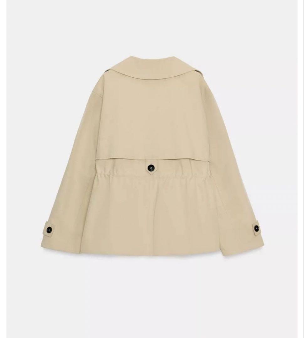 【完売品】ZARA 調節可能なウエスト ショートトレンチコート Lサイズ　新品