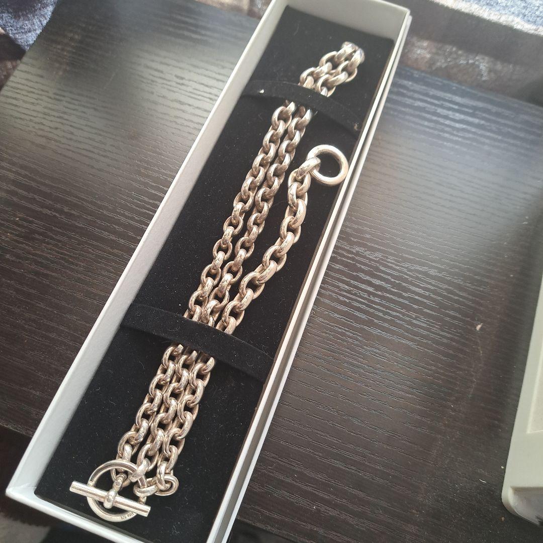 シルバー ロングチェーンネックレス
