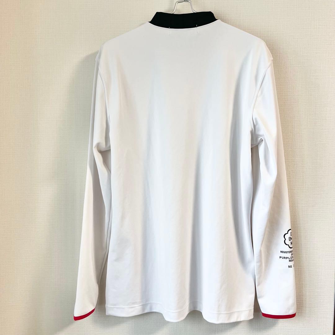 【美品】ディセンバーメイ モックネック 長袖 シャツ XL 白 ホワイト ゴルフ