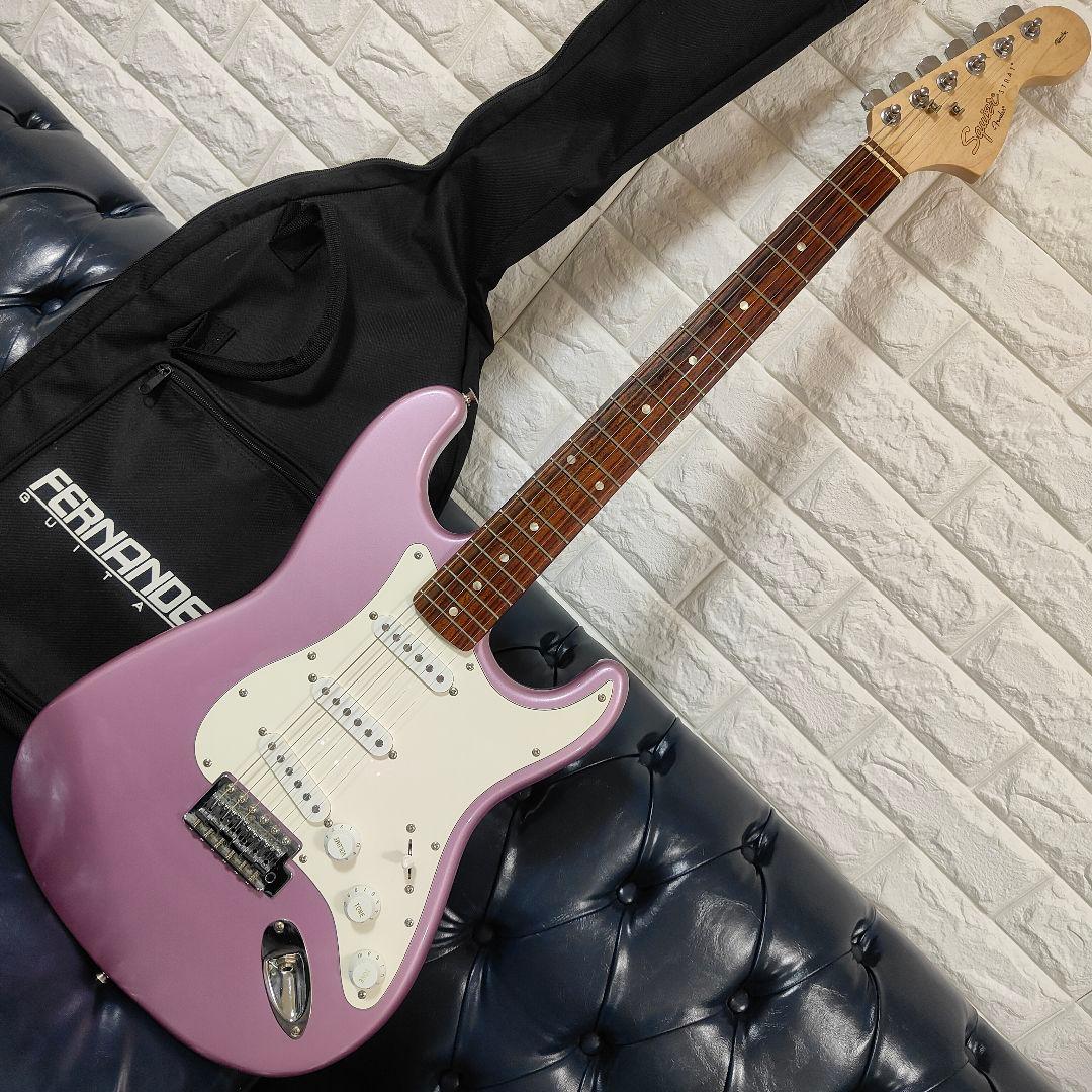 【美品】Squier Fenderストラト バーガンディミスト レアカラー