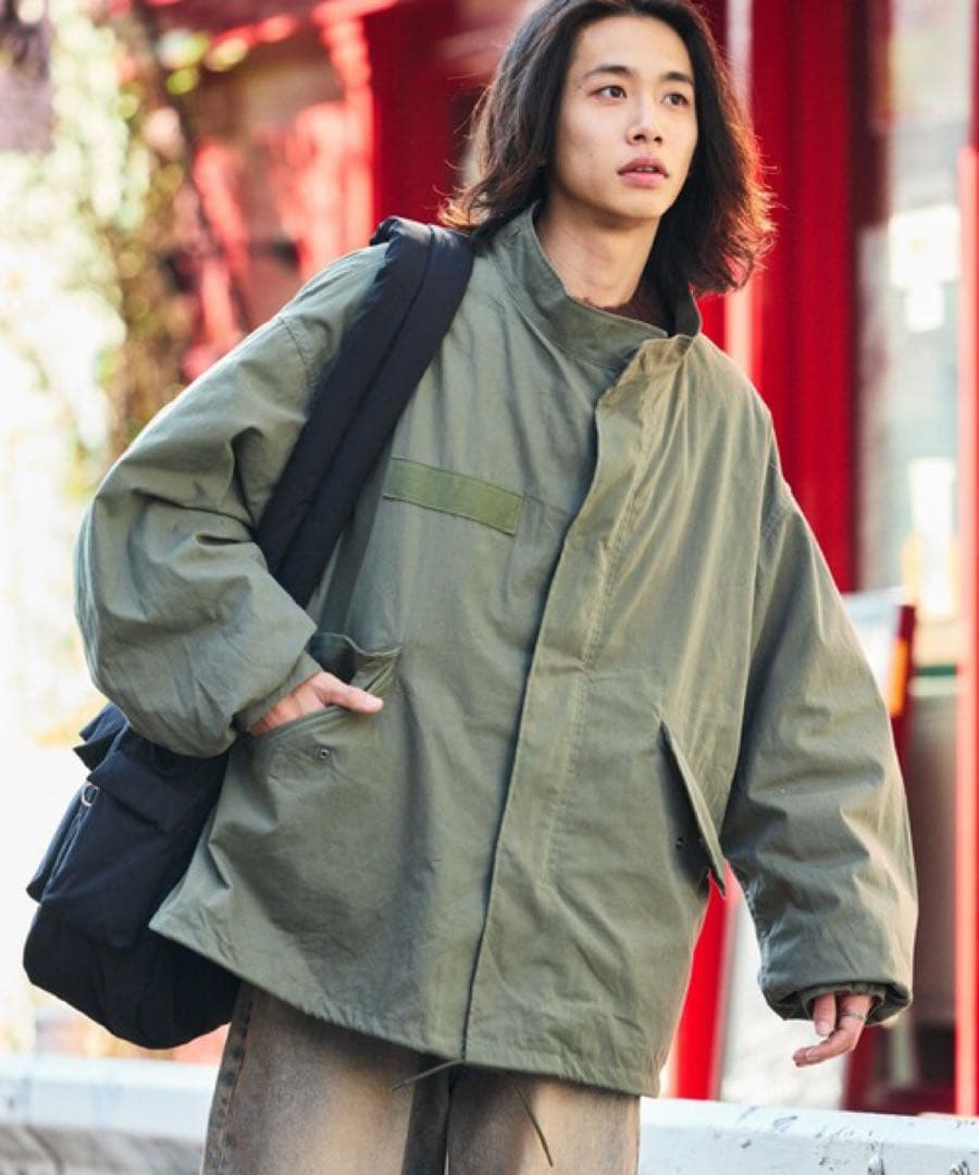 FREAK'S STORE ビッグシルエット ショートモッズコート　ライナー付き