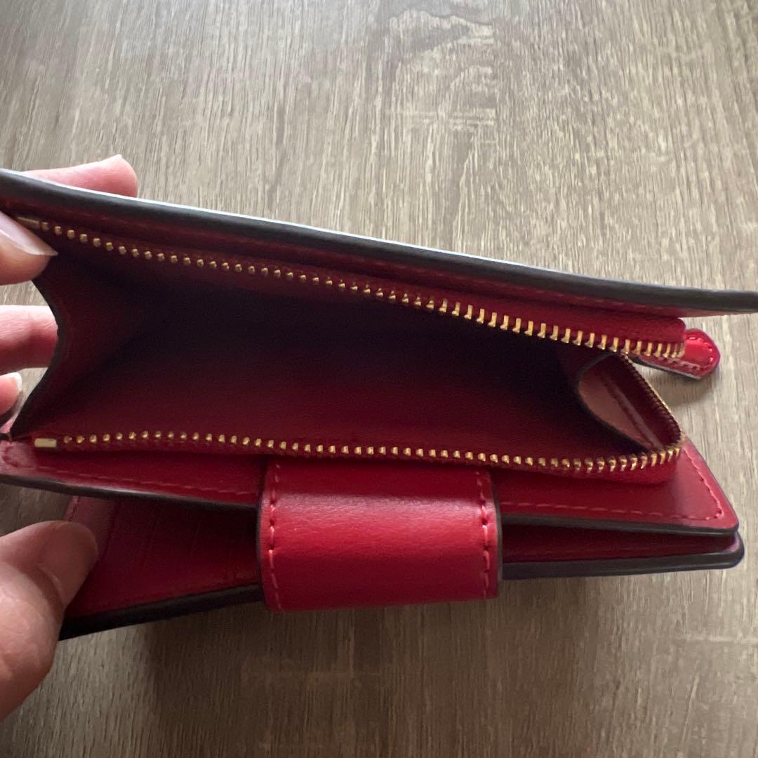 ☆COACH 二つ折り財布 ダークブラウン/レッド