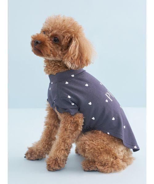 ジェラートピケ「CAT＆DOG」「接触冷感」ハート柄プルオーバー（M）×2