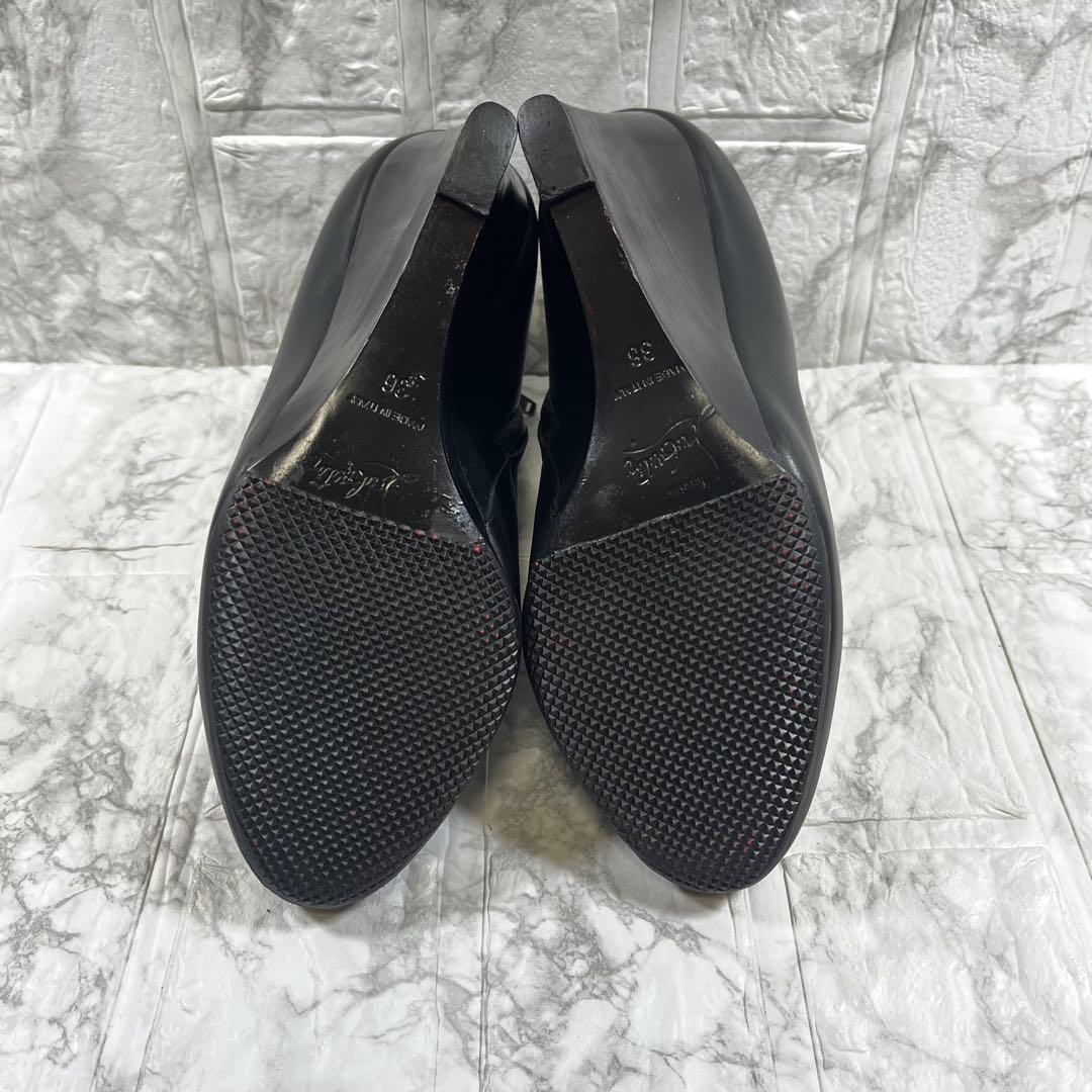 【美品】Christian Louboutin ブーティ　サイドジップ　ウェッジ