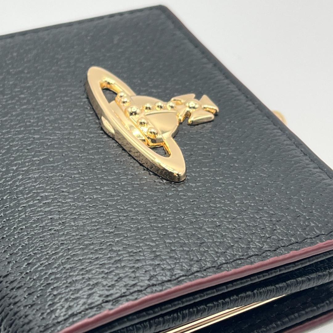 未使用 Vivienne Westwood 新品 折財布 黒 シンプル　がま口