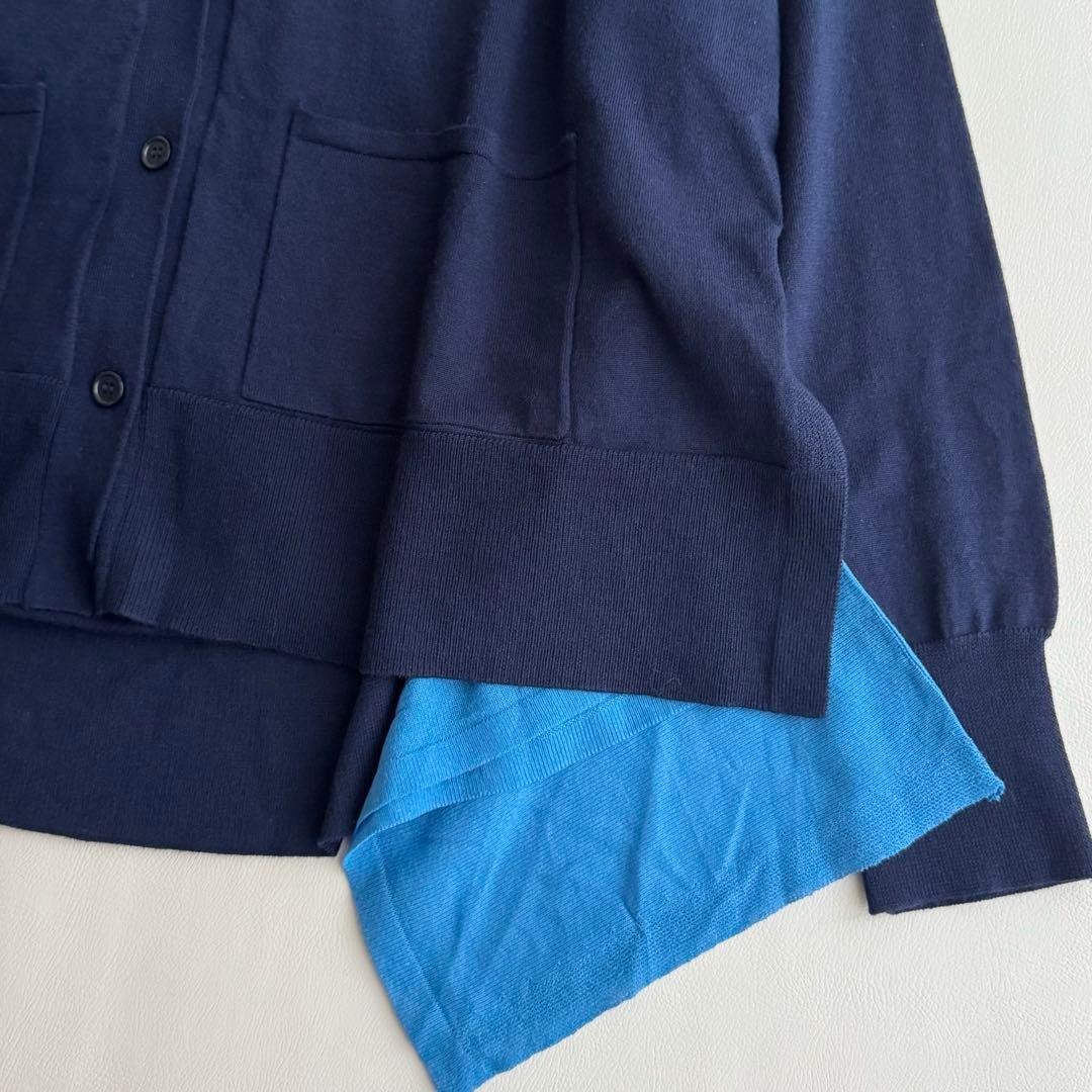 HeRIN.CYE Frill knit cardigan 変形 ネイビー 配色