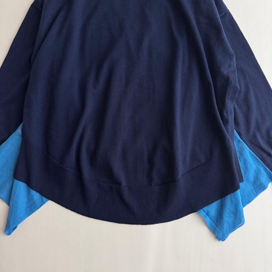 HeRIN.CYE Frill knit cardigan 変形 ネイビー 配色