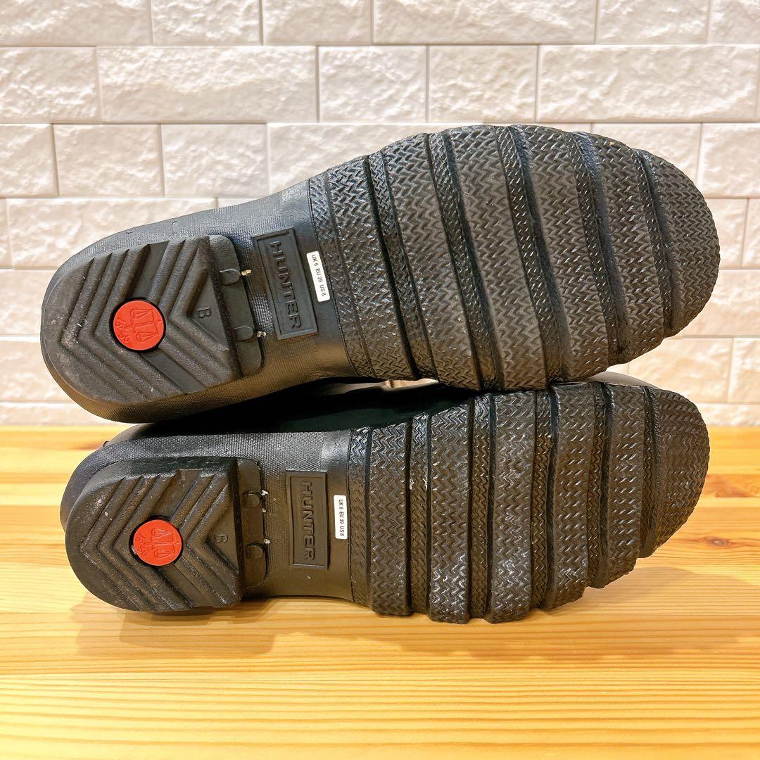 【未使用級】 HUNTER ハンター レインブーツ 長靴 バックル付き 25㎝